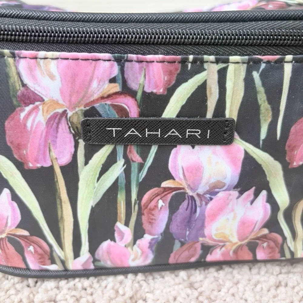 Tahari Medium Train Travel Cosmetic Case Floral Makeup Bag